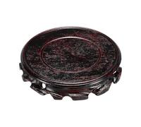 sourcing map Wooden Stand Holders Displays Base 120mm Diameter Black for Vase Bonsai Stone