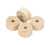 sourcing map Wooden Toy Vehicle Car Train Truck Wheels 0.79" Dia 1/5" Hole Model Craft Slab Wood Wheels Spinner Top Flat Hobby Stand for Sculpture Caster Candle, Pack of 4