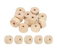 sourcing map Wooden Toy Vehicle Car Train Truck Wheels 0.79" Dia 1/5" Hole Model Craft Slab Wood Wheels Spinner Top Flat Hobby Stand for Sculpture Caster Candle, Pack of 12