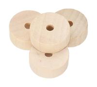 sourcing map Wooden Toy Vehicle Car Train Truck Wheels 0.98" Dia 1/5" Hole Model Craft Slab Wood Wheels Spinner Top Flat Hobby Stand for Sculpture Caster Candle, Pack of 4
