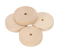 sourcing map Wooden Toy Vehicle Car Train Truck Wheels 1.77" Dia 1/5" Hole Model Craft Slab Wood Wheels Spinner Top Flat Hobby Stand for Sculpture Caster Candle, Pack of 4