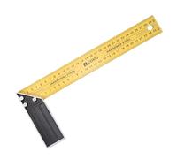 sourcing map Woodworking Square Ruler 15cm Carbon Steel Try Square Metric Precision Framing Carpenter Tool Right Angle Ruler with Aluminium Handle for Professional Carpentry, Yellow Black
