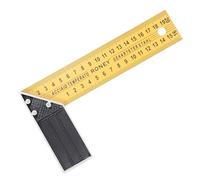 sourcing map Woodworking Square Ruler 20cm Carbon Steel Try Square Metric Precision Framing Carpenter Tool Right Angle Ruler with Aluminium Handle for Professional Carpentry, Yellow Black