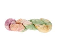 sourcing map Wool Yarn, 4-Ply Wool Roving Luxurious and Soft Yarn Hand Dyed Yarn Fiber for Hand Knitting Crocheting, 100 Grams, 295 Yard (Gradient Beige-Green-Purple)