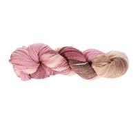 sourcing map Wool Yarn, 4-Ply Wool Roving Luxurious and Soft Yarn Hand Dyed Yarn Fiber for Hand Knitting Crocheting, 100 Grams, 295 Yard (Gradient Pink-Brown-White)