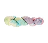 sourcing map Wool Yarn, 4-Ply Wool Roving Luxurious and Soft Yarn Hand Dyed Yarn Fiber for Hand Knitting Crocheting, 100 Grams, 295 Yard (Gradient Yellow-Blue-Purple)