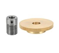 sourcing map Worm Gear Set 100T 0.5 Module 100:1 Reduction Rate, Right Rotation Drive Gear Box Wheel Reduce Transmission Part (Brass Gear-12mm Bore, #45 Steel Rod 6mm Bore)