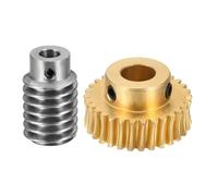 sourcing map Worm Gear Set 30T 1 Module 30:1 Reduction Rate, Right Rotation Drive Gear Box Wheel Reduce Transmission Part (Brass Gear-10mm Bore, #45 Steel Rod 5mm Bore)