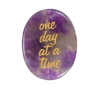 sourcing map Worry Stone, Natural Amethyst Crystal Hand Carved Thumb Stones Oval Crystal Pocket Gemstone Stress Relax Palm Stone Meditation Accessories for Anxiety Relieve