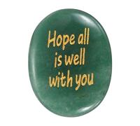 sourcing map Worry Stone, Natural Aventurine Crystal Hand Carved Thumb Stone Oval Crystal Pocket Gemstone Stress Relax Palm Stone Meditation Accessories for Anxiety Relieve