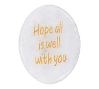 sourcing map Worry Stone, Natural Clear Quartz Crystal Hand Carved Thumb Stone Oval Crystal Pocket Gemstone Stress Relax Palm Stone Meditation Accessories for Anxiety Relieve