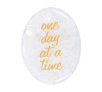 sourcing map Worry Stone, Natural Clear Quartz Crystal Hand Carved Thumb Stones Oval Crystal Pocket Gemstone Stress Relax Palm Stone Meditation Accessories for Anxiety Relieve