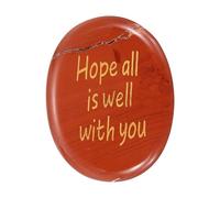 sourcing map Worry Stone, Natural Red Jade Crystal Hand Carved Thumb Stone Oval Crystal Pocket Gemstone Stress Relax Palm Stone Meditation Accessories for Anxiety Relieve