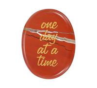 sourcing map Worry Stone, Natural Red Jade Crystal Hand Carved Thumb Stones Oval Crystal Pocket Gemstone Stress Relax Palm Stone Meditation Accessories for Anxiety Relieve