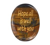 sourcing map Worry Stone, Natural Tiger Eye Crystal Hand Carved Thumb Stone Oval Crystal Pocket Gemstone Stress Relax Palm Stone Meditation Accessories for Anxiety Relieve