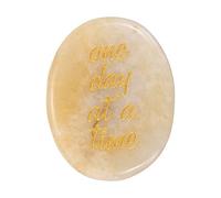 sourcing map Worry Stone, Natural Yellow Stone Crystal Hand Carved Thumb Stones Oval Crystal Pocket Gemstone Stress Relax Palm Stone Meditation Accessories for Anxiety Relieve