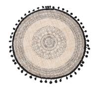 sourcing map Woven Round Placemats, 15 Inch Non-Slip Ball Edge Dining Table Place Mats for Home Wedding Holiday Party, Tipped Sunburst, Black