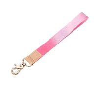 sourcing map Wrist Lanyard Keychain, 160mm Braided Wristlet Strap with Gold Clasp, Hand Key Holders Lanyard for Women Men Car Keys ID Badges Card Wallet, Gradient Pink