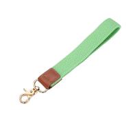 sourcing map Wrist Lanyard Keychain, 200mm Braided Wristlet Strap with Gold Clasp, Hand Key Holders Lanyard for Women Men Car Keys ID Badges Card Wallet, Green