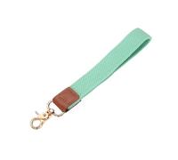 sourcing map Wrist Lanyard Keychain, 200mm Braided Wristlet Strap with Gold Clasp, Hand Key Holders Lanyard for Women Men Car Keys ID Badges Card Wallet, Lake Blue