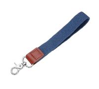 sourcing map Wrist Lanyard Keychain, 200mm Braided Wristlet Strap with Silver Clasp, Hand Key Holders Lanyard for Women Men Car Keys ID Badges Card Wallet, Blue