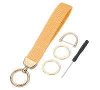 sourcing map Wrist Lanyard Keychain, Stretchy Wristlet Strap Key Chain for Women Men, Cute Braided Keychains Holder for Car Keys Camera Wallet ID Badges Card, Maize