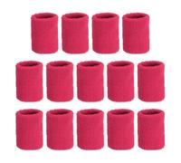 sourcing map Wrist Sweatbands Sports Wrist Bands Sweat for Men & Women Athletic Absorbent for Basketball Football Tennis Soccer Running Working Out Rose Red, Pack of 14
