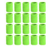 sourcing map Wrist Sweatbands Sports Wrist Bands Sweat for Men & Women Athletic Absorbent for Basketball Football Tennis Soccer Running Working Out Bright Green, Pack of 20