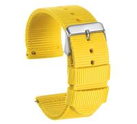 sourcing map Yellow Nylon Watch Band 18mm Width Durable Nylon Strap for Men, Universal Replacement Canvas Watchband