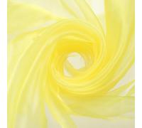 Sourcing Map Yellow Organza Fabric, 60" x 1 Yard, Polyester, Solid, Crystal Sheer Silky, Wedding Party Decoration