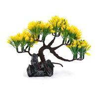 sourcing map Yellow Plastic Tree rium Landscape Decoration Home Decor 5.1inch High