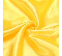 Sourcing Map Yellow Satin Fabric, 2 Yards x 60" Wide, Solid, 100% Polyester, Machine Washable, For Wedding Dresses, Table Decorations, Crafts