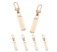 sourcing map Zipper Pull Charm 6 Pcs 1-2mm Thickness Detachable Zipper Pull Replacement Handle Repair Kits Tabs Lock for Coats Jackets Pants Luggage Suitcase Purse Fasteners, Gold Tone
