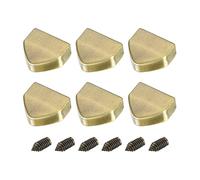 sourcing map Zipper Tail Clip, 6 Pcs Zinc Alloy Zipper Buckle Tails Stopper End Tips for Leather Sewing DIY Accessories (0.51 Inch, Brass Tone)