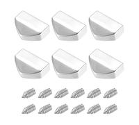 sourcing map Zipper Tail Clip, 6 Pcs Zinc Alloy Zipper Buckle Tails Stopper End Tips for Leather Sewing DIY Accessories (1.0 Inch, Silver Tone)