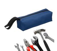sourcing map Zipper Utility Tool Bag 9.8x3.4x2.8 Inch Multi-Purpose Oxford Cloth Tote Tool Pouch Small Organize Bags for Storage Various Electrician Tools Screwdrivers, Navy Blue