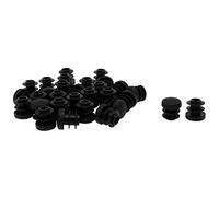 sourcingmap 1/2" 14mm OD Plastic Round Tube Ribbed Inserts End Cover Caps 30pcs, 0.51" Inner Dia, Floor Furniture Chair Table Protector