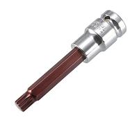 Sourcingmap 1/2" Drive x M10 (10mm) Triple Square Spline Bit Socket, S2 Steel Bits CR-V Sockets 4" Length Use with Ratchet Wrench, Slide Bar, Extension Rod