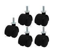 Sourcingmap 1.2-inch Nylon Wheel M6 Threaded Stem Mount Rotary Non-Brake Swivel Caster 5pcs