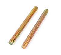 Sourcingmap 1.25mm Pitch M8 x 100mm Male Threaded Rod Bar Bronze Tone 2 Pcs