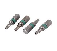 Sourcingmap 1/4" Hex Shank Magnetic T15 Torx Security Screwdriver Bit Gray 4pcs