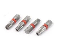 Sourcingmap 1/4" Hex Shank Magnetic T30 Torx Security Screwdriver Bit Gray 4pcs