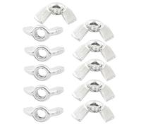 Sourcingmap 1/4 Inch Female Thread Wingnut Butterfly Wing Nut Silver Tone 11pcs