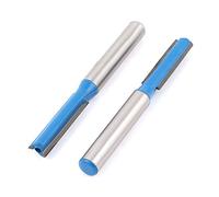 Sourcingmap 1/4" x 1/4" Woodworking Double Flutes Straight Router Bit Cutter 2pcs