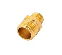 sourcingmap 1/4BSP to 1/8BSP Male Thread Brass Pipe Hex Nipple Fitting Quick Adapter