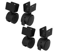 Sourcingmap 1.6" Dia Wheel 1" U-Clamp Top Rotatable Universal U Bracket Swivel Brake Caster Black 4pcs