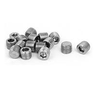 Sourcingmap 1/8-inch Metal Hex Socket Set Flat Point Grub Screws Silver Tone for Towel Rack Door Knob 16pcs