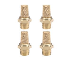 sourcingmap 1/8 PT Sintered Bronze Exhaust Muffler with Brass Body Protruding 4pcs