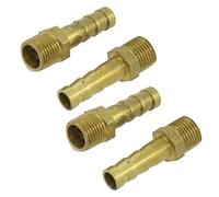 Sourcingmap 1/8" PT Thread 1/4" Air Gas Hose Brass Barb Fitting Adapter Coupler 5 Pcs