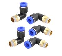 sourcingmap 1/8BSP Male to 6mm Tube Elbow Connectors Quick Connect Fittings 5 Pcs